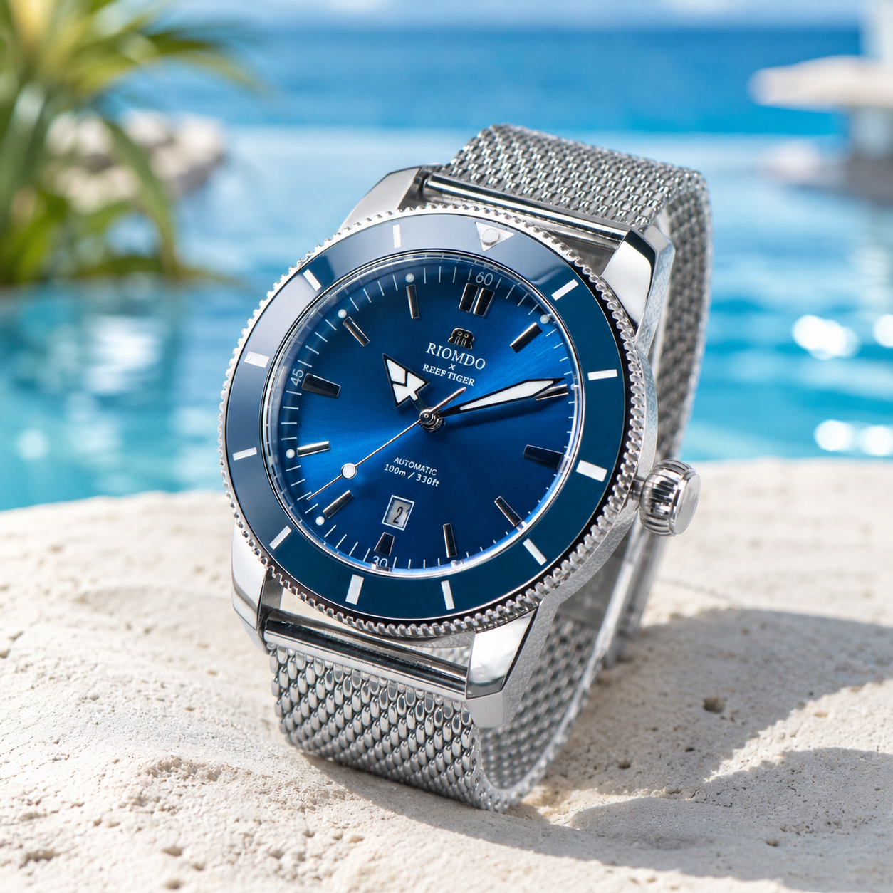 Stainless Mesh Band - RIOMDO&RF Luxury Brand Men's Automatic Watch