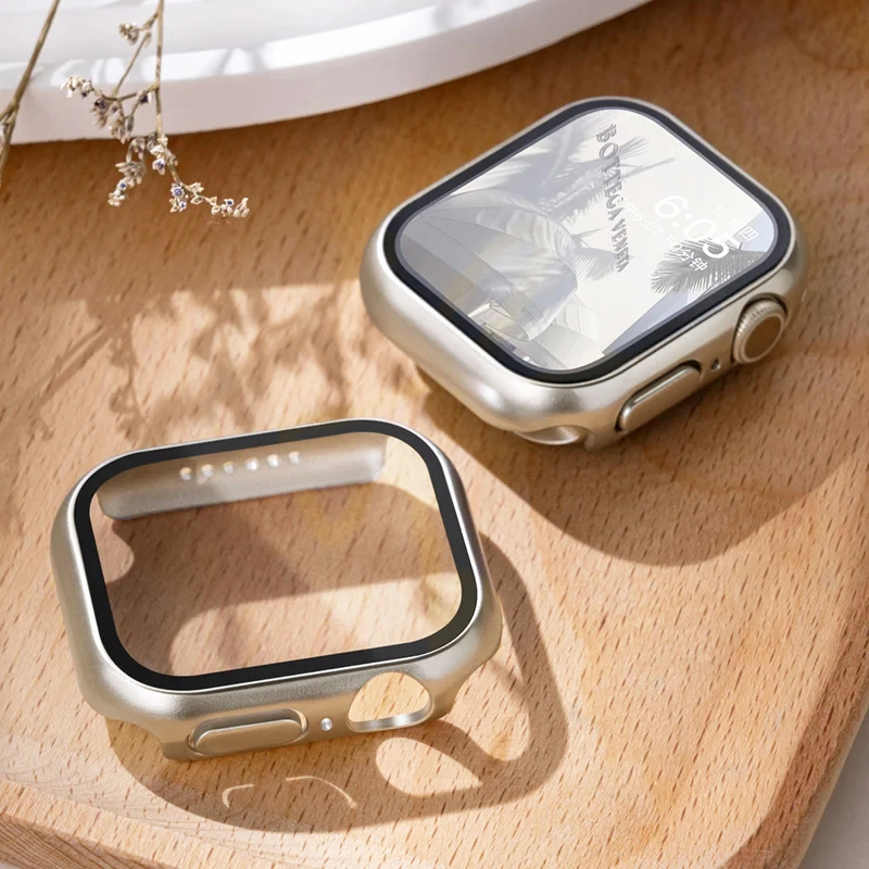 Watch Face Protector - Tempered Glass+cover For Apple Watch Case