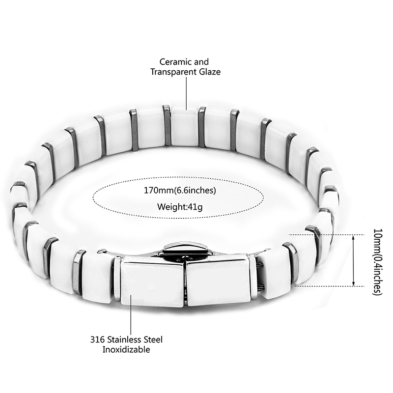 White Black Men Health Bracele - Ceramic Link Bracelet recensie en prijs