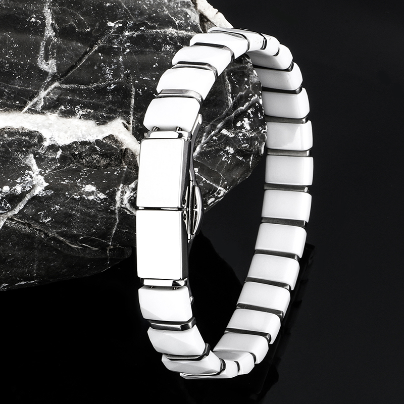 White Black Men Health Bracele - Ceramic Link Bracelet recensie en prijs