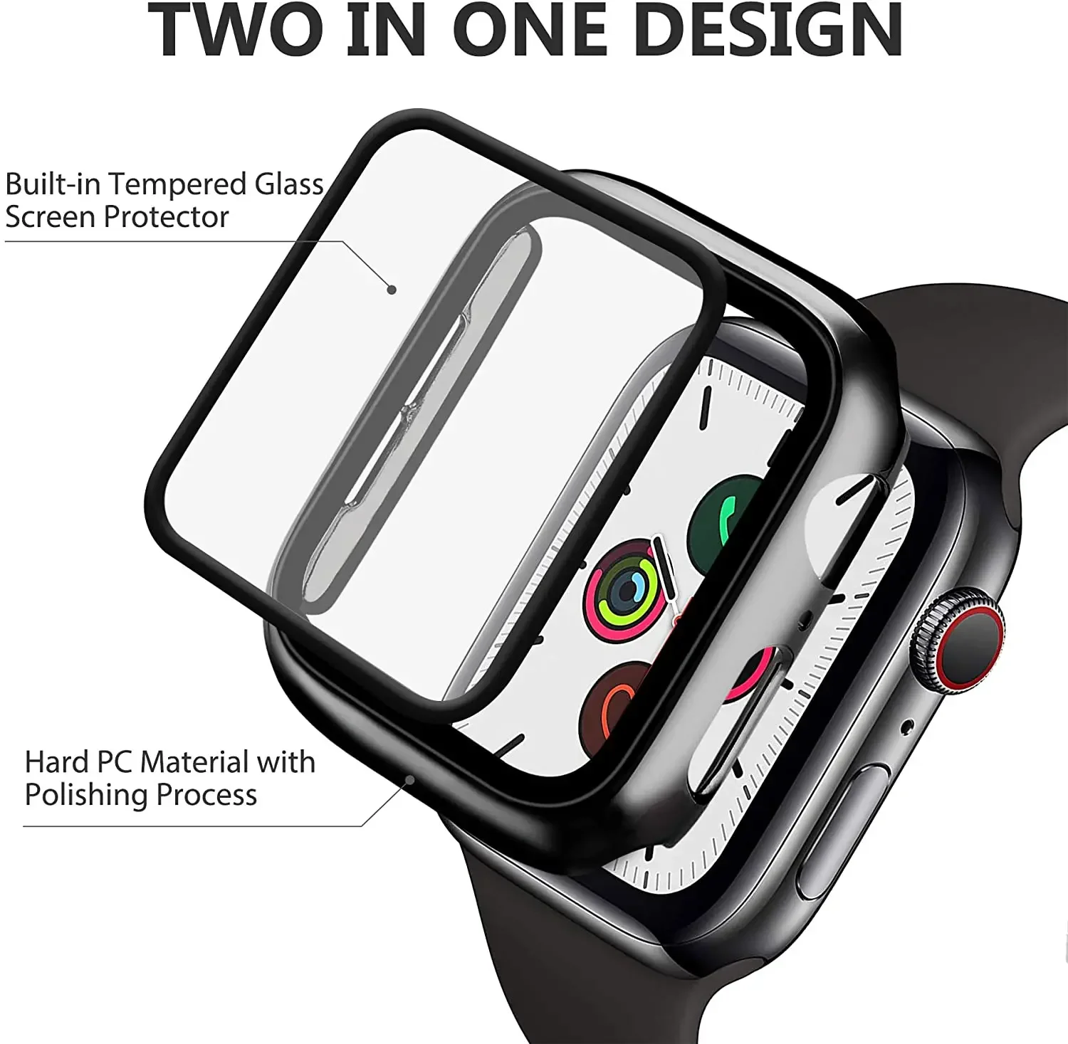 Tempered Glass+cover For Apple - Smartwatch Icon recensie en prijs