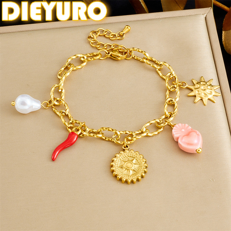 DIEYURO 316L Stainless Steel G - Ceramic Link Bracelet recensie en prijs