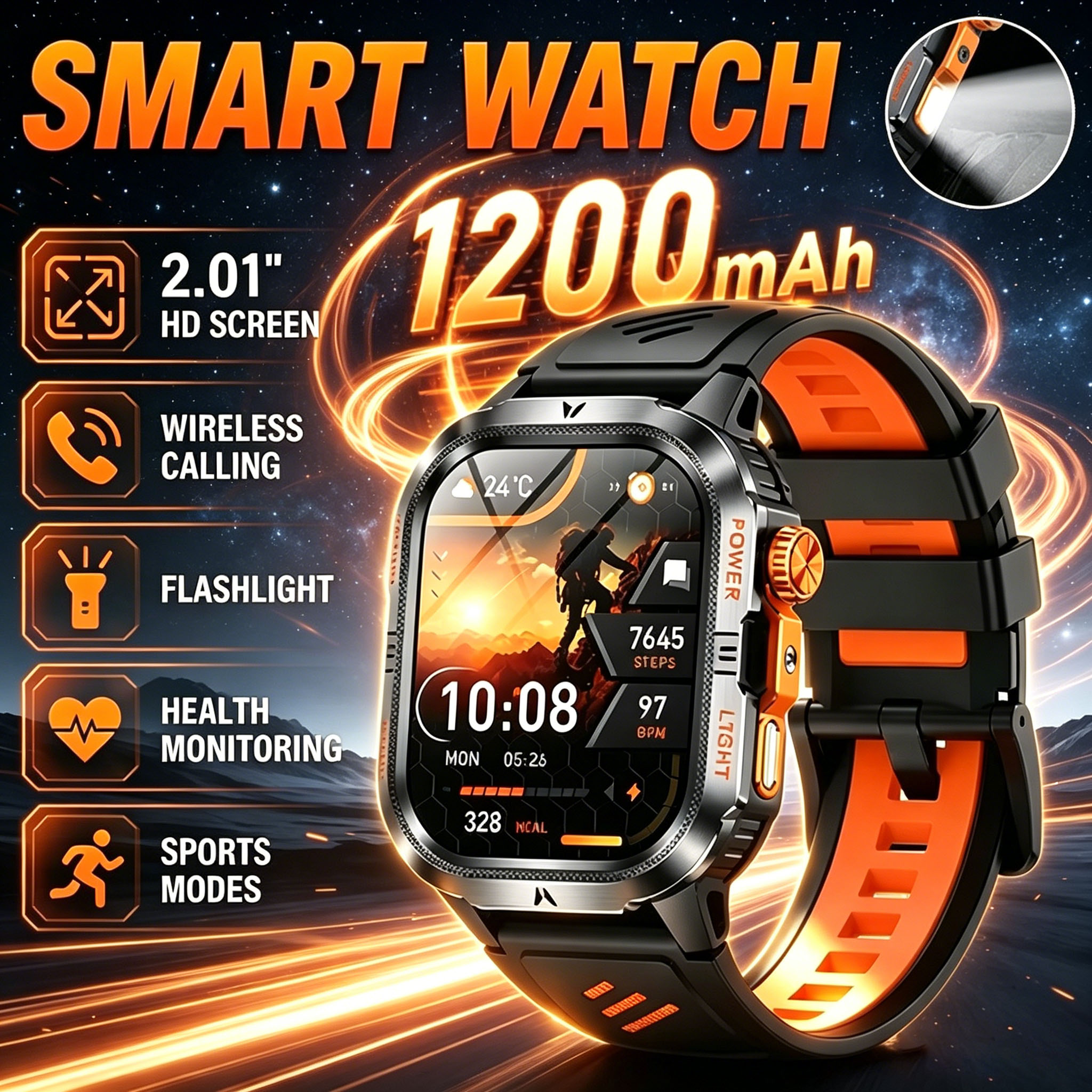 2026 Rugged Military Smart Wat - Smartwatch M Active recensie en prijs