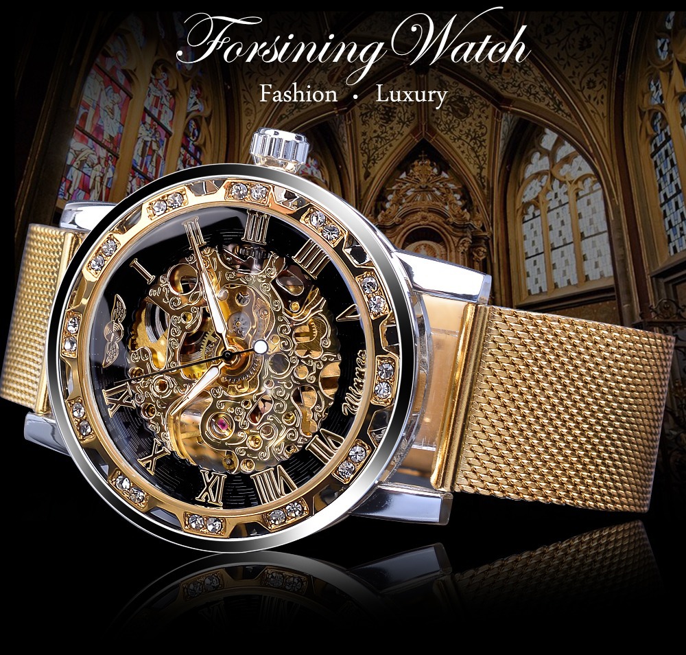 Forsining Men's Skeleton Mecha - Stainless Mesh Band recensie en prijs