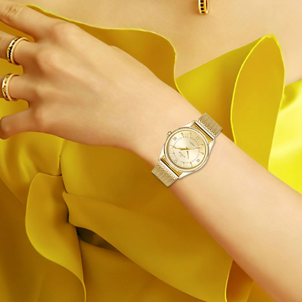 WWOOR Luxury Brand Dress Gold  - Stainless Mesh Band recensie en prijs